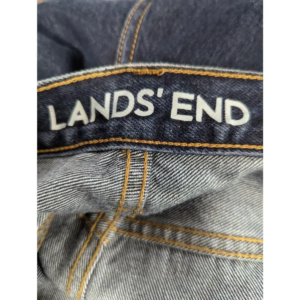 LANDS' END! CLASSIC FIT STRAIGHT LEG 5 POCKET BLUE DENIM MENS JEANS PANTS! SZ 44 - Picture 9 of 13
